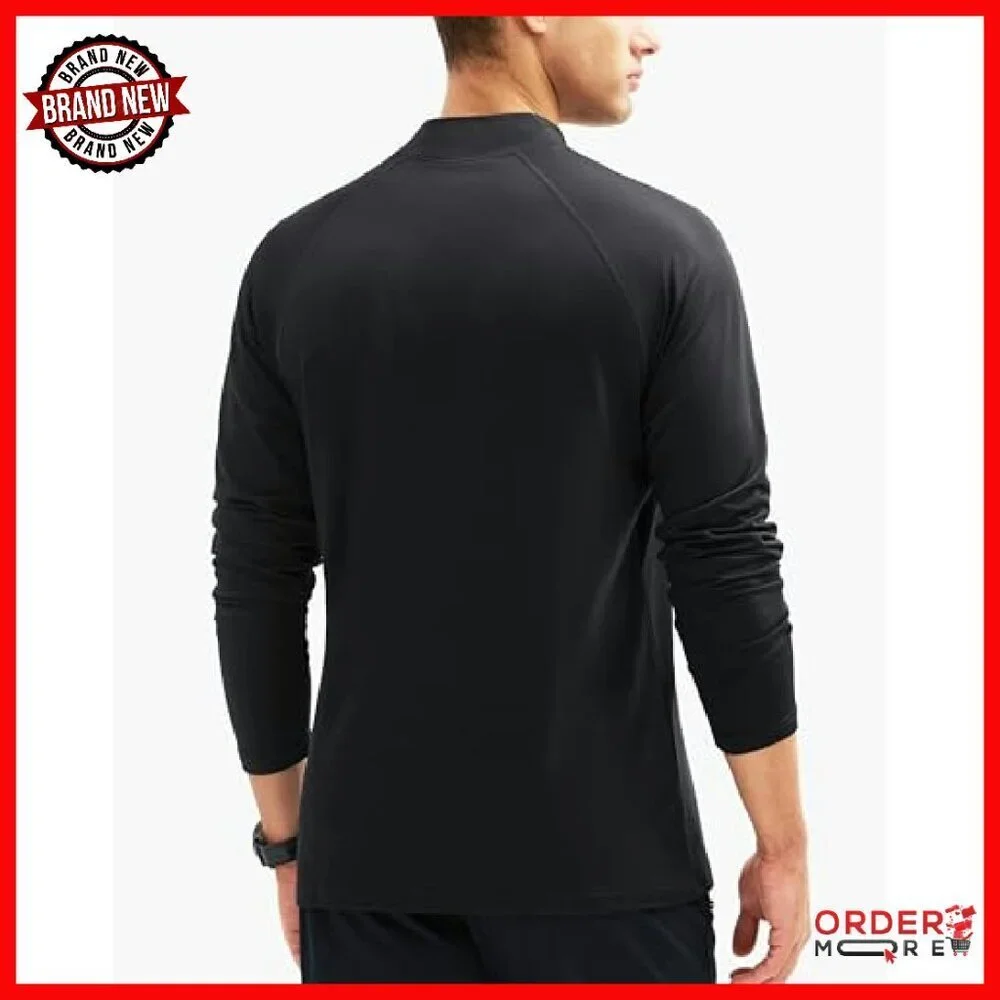 Men's Thermal Mock Neck Fleece Lined Base Layer Long Sleeve Shirt